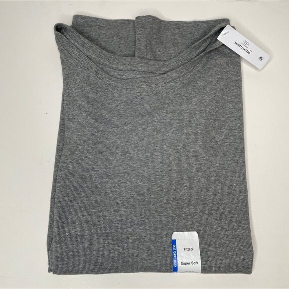 Time & Tru Gray Fitted Soft Ribbed Tshirt Crewneck Womens 3XL XXXL 22 - Picture 3 of 5